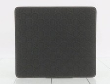 Gucci Leather Mouse Pad GG Monogram Gold Vintage Authentic Black Used picture