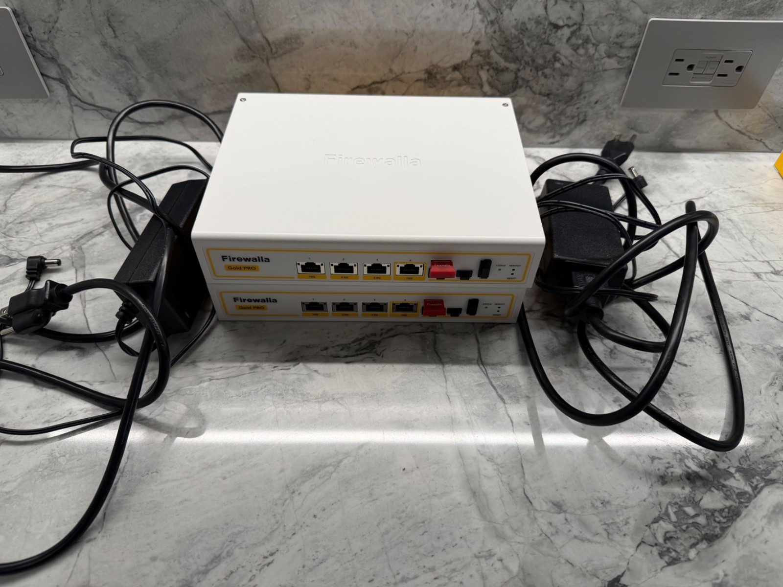 TWO (2) Firewalla Gold Pro Devices - 10 Gbps Cyber Security Firewall TWO (2) Firewalla Gold Pro Devices - 10 Gbps Cyber Security Firewall