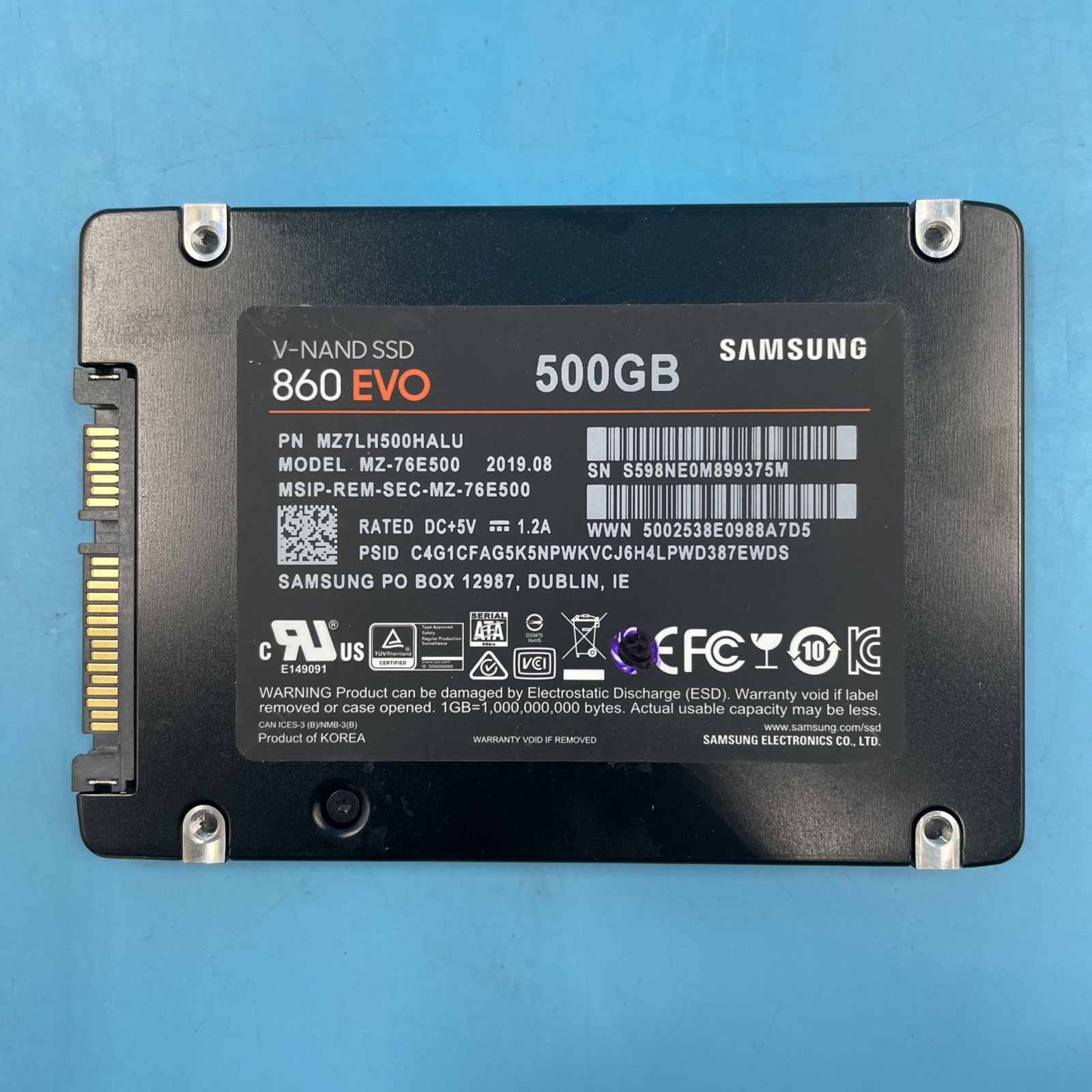 Samsung 860 EVO 500GB SSD 2.5 Samsung 860 EVO 500GB SSD 2.5