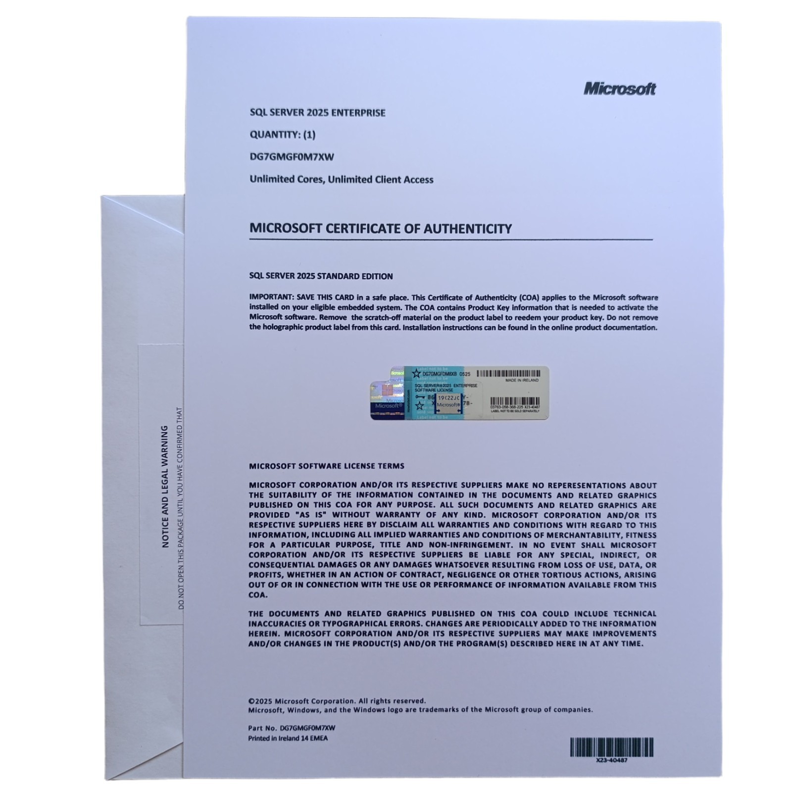 Microsoft SQL Server 2025 Enterprise - CoA | Unlimited Cores and Unlimited CALs Microsoft SQL Server 2025 Enterprise - CoA | Unlimited Cores and Unlimited CALs