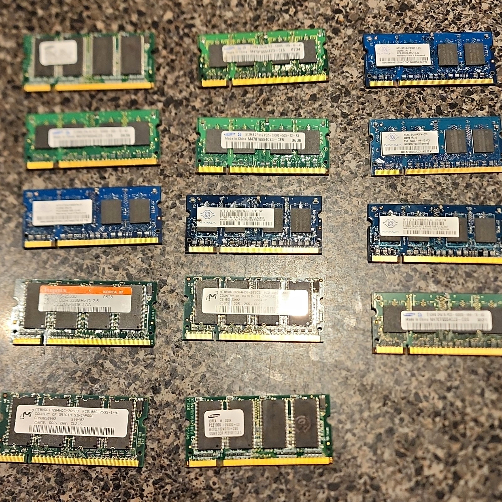Samsung Nanya Hynix Micron Laptop SO-DIMM RAM Lot PC2-5300S/4200S PC2700S