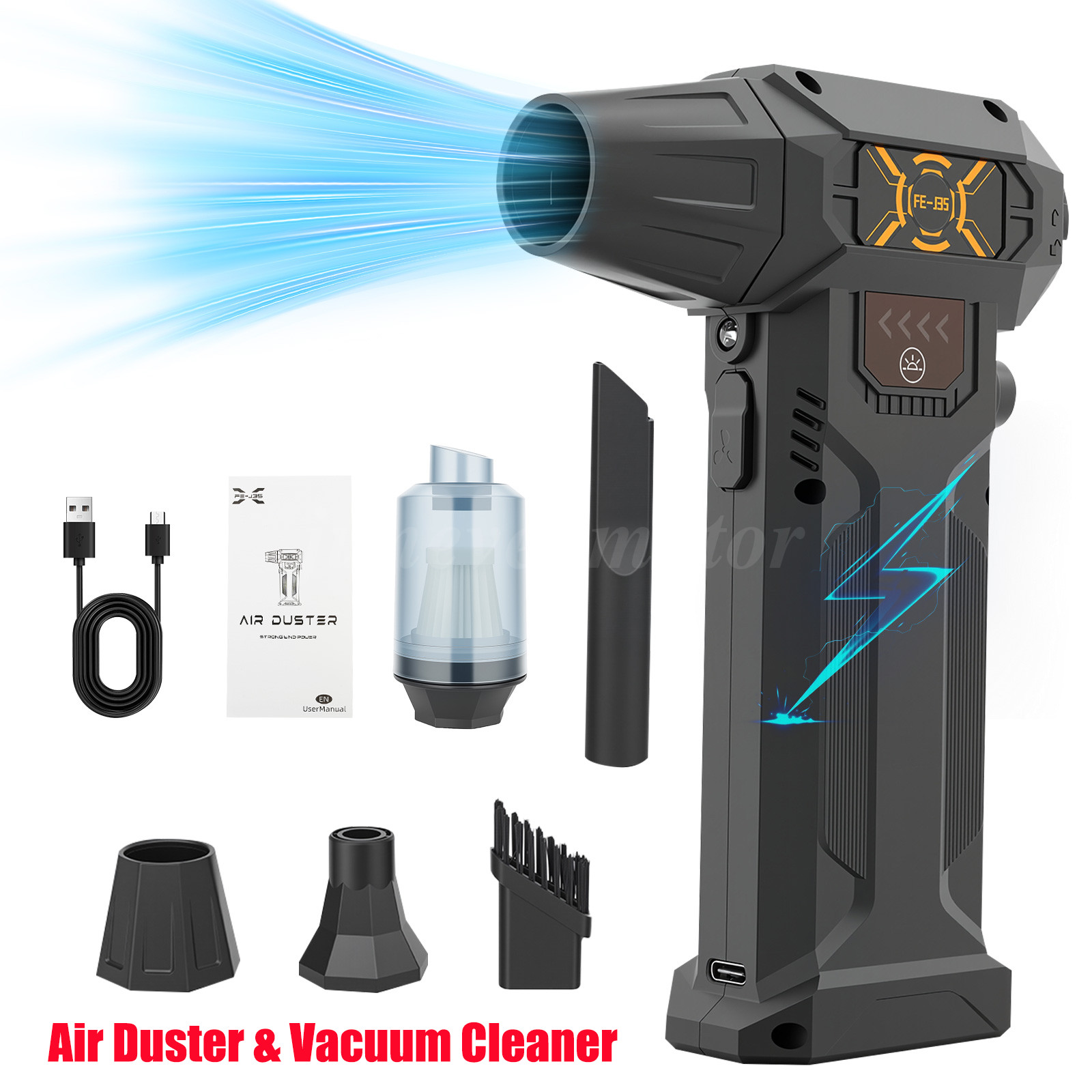 280000RPM Vacuum Cleaner & Air Blower Cordless Handheld Portable Rechargeable US 280000RPM Vacuum Cleaner & Air Blower Cordless Handheld Portable Rechargeable US