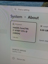 Dell OptiPlex 7070 Micro i7-9700T 32GB RAM 512GB NVMe SSD WiFi Windows 11 Pro PC picture