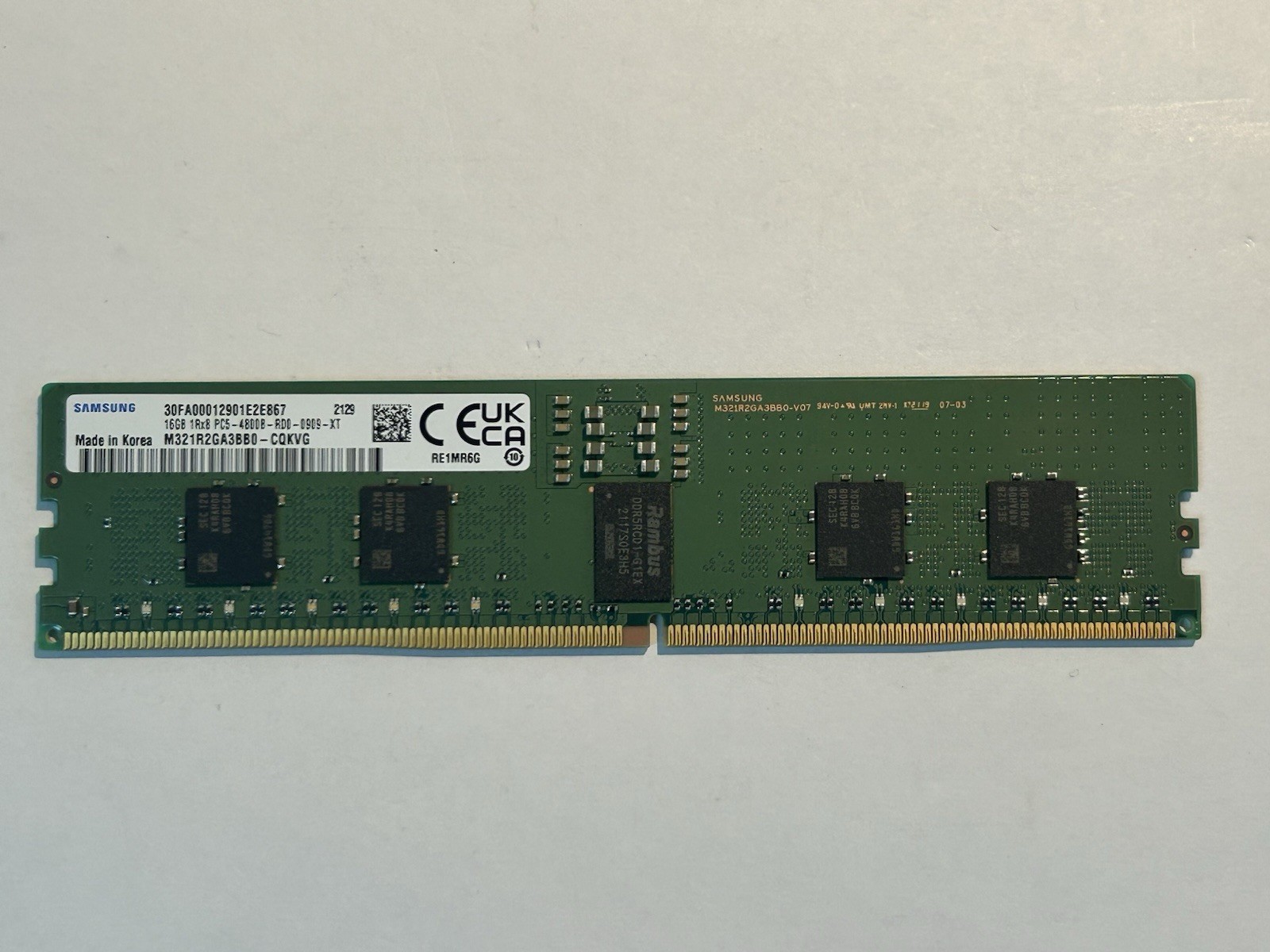 M321R2GA3BB0-CQK SAMSUNG 16GB (1X16GB) 1RX8 PC5-4800B RDIMM MEMORY M321R2GA3BB0-CQK SAMSUNG 16GB (1X16GB) 1RX8 PC5-4800B RDIMM MEMORY