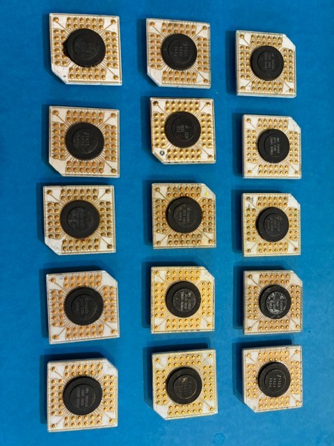 Vintage White Ceramic PGA Integrated Circuit Computer Chip Vintage White Ceramic PGA Integrated Circuit Computer Chip