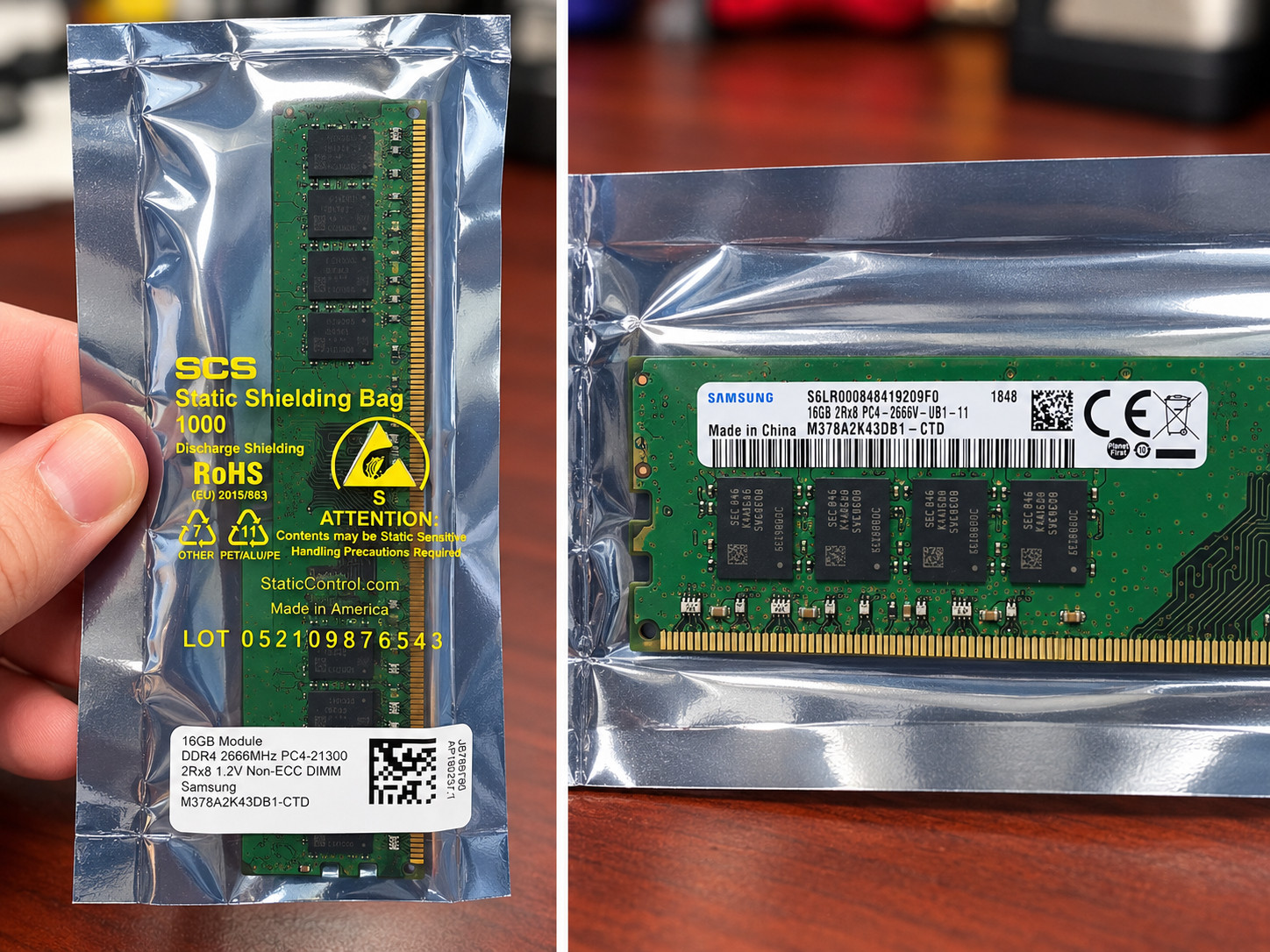 Samsung 16GB DDR4 2666MHz PC4-21300 2Rx8 Desktop RAM M378A2K43DB1-CTD