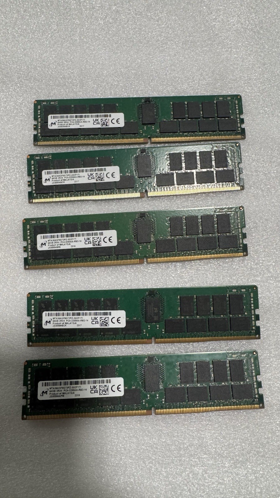 Micron MTA36ASF8G72PZ-3G2F1 64GB DDR4 RDIMM Memory Module Micron MTA36ASF8G72PZ-3G2F1 64GB DDR4 RDIMM Memory Module