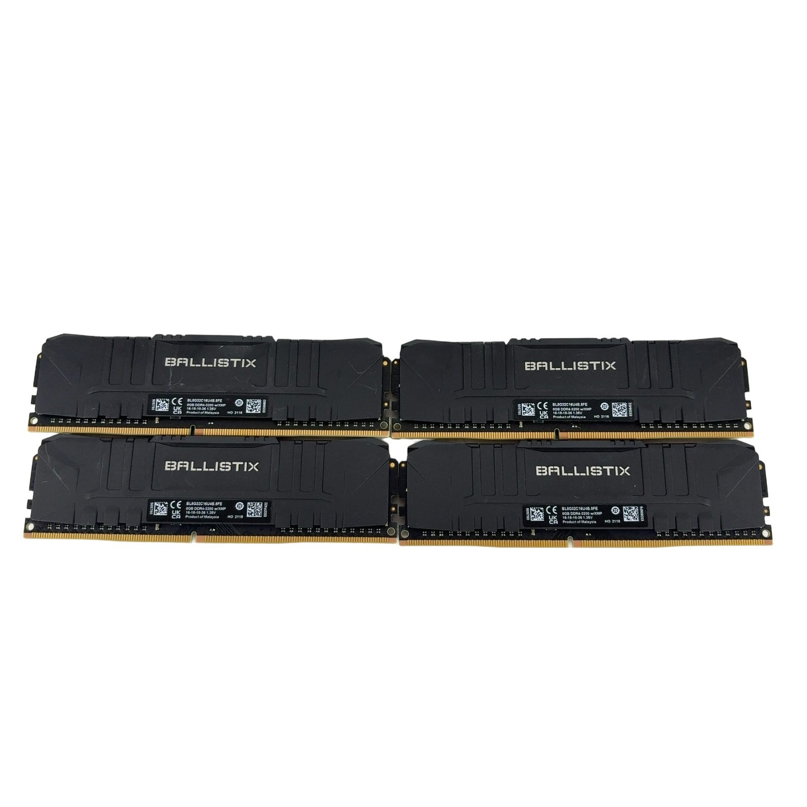 Crucial Ballistix 32GB (4 x 8GB) DDR4-3200 RAM Memory (BL8G32C16U4B.8FE) Crucial Ballistix 32GB (4 x 8GB) DDR4-3200 RAM Memory (BL8G32C16U4B.8FE)