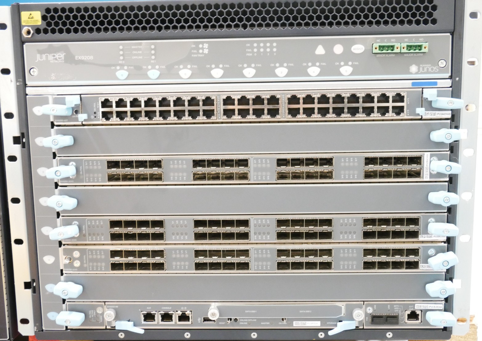 Juniper Networks EX9208 EX9200-40T 3x EX9200-32XS EX9200-SF2 Nodes Chassis #2 Juniper Networks EX9208 EX9200-40T 3x EX9200-32XS EX9200-SF2 Nodes Chassis #2