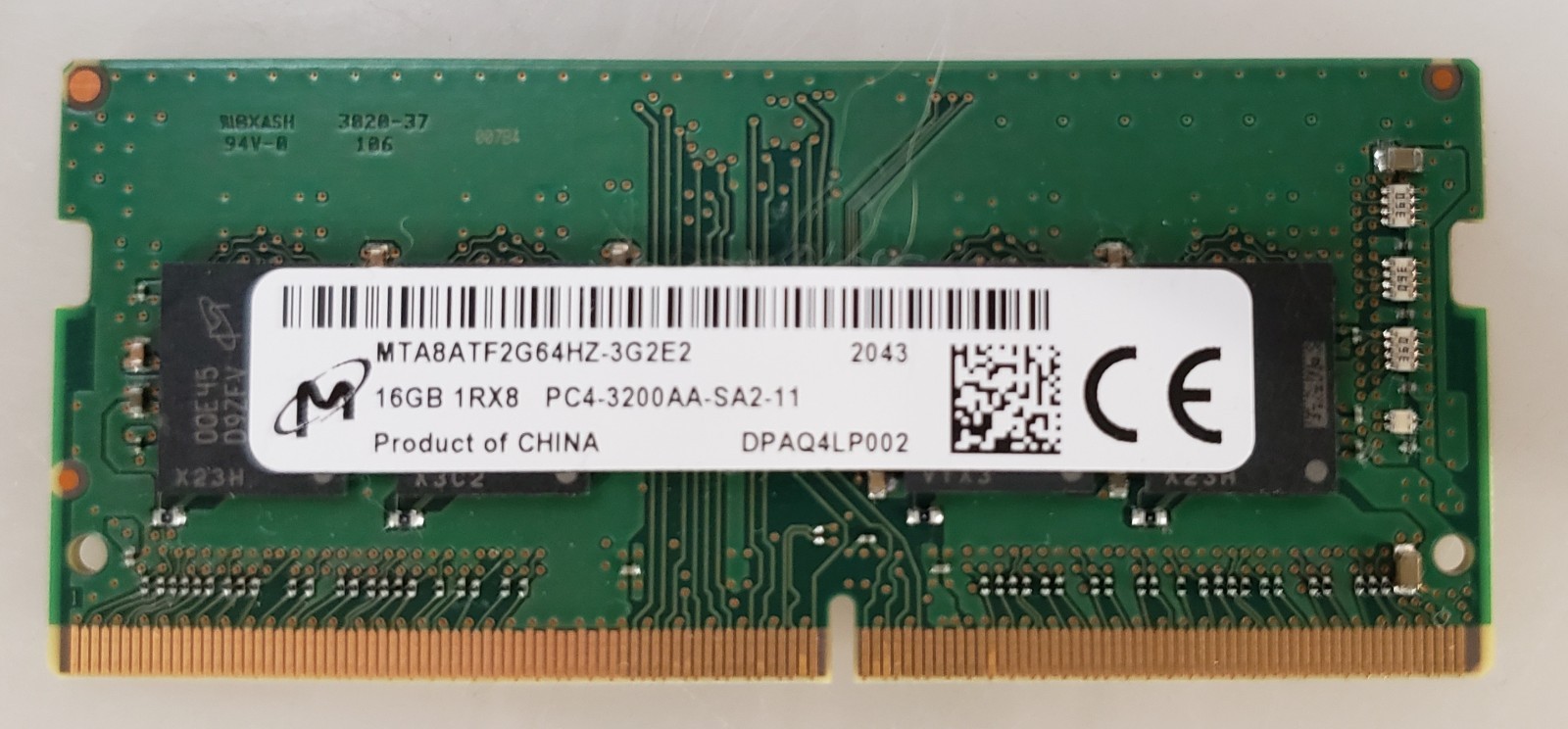 Micron 16GB 1Rx8 PC4-3200AA-SA2-11 MTA8ATF2G4HZ-3G2E2 SO-DIMM Memory RAM