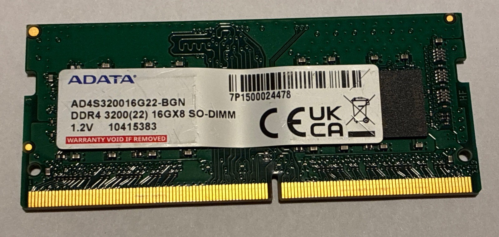 ADATA 16GB 16Gx16 DDR4 SDRAM 3200MHz (PC4-25600) AD4S320016G22-BGN. Tested (2)