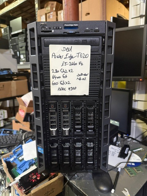 Dell PowerEdge T620 2x E5-2620 v2 @ 2.20GHz, 64GB 2X600GB HDD DVDRW H310  NO OS