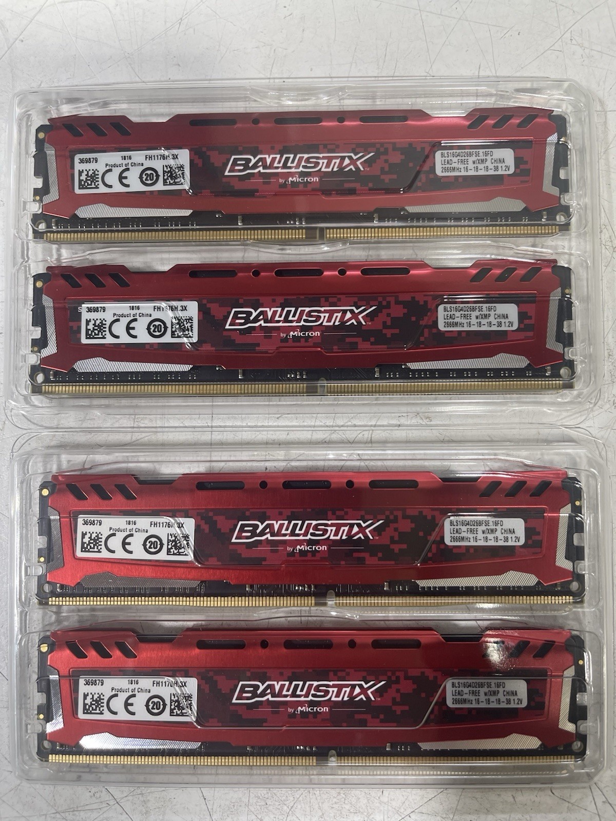 Crucial Ballistix DDR4-2666 16 x 4, matched pairs, tested