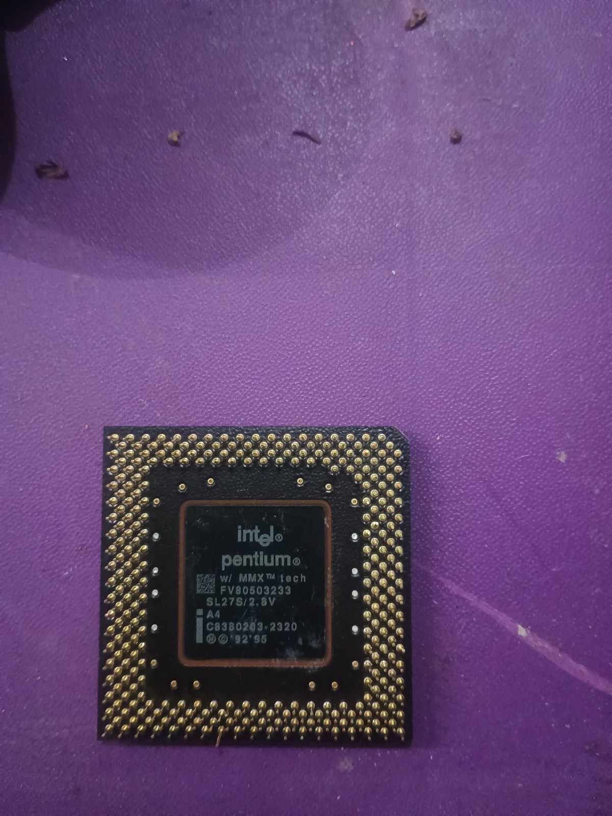 Intel Pentium MMX 233MHz CPU FV80503233 SL27S — Vintage Socket 7