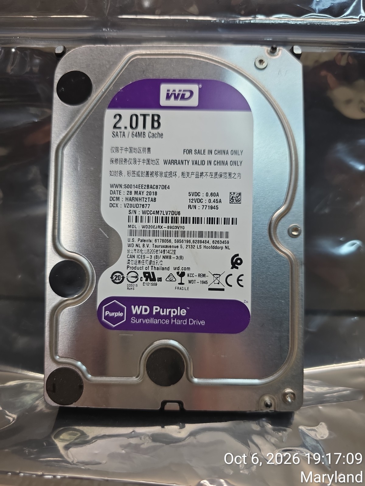 WD Purple 2TB Surveillance Hard Drive (WD20EJRX) WD Purple 2TB Surveillance Hard Drive (WD20EJRX)