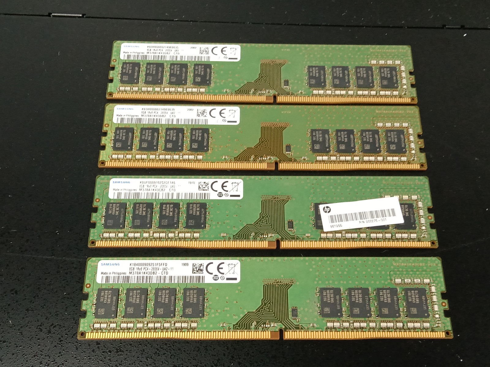 32GB 8GB x 4 SAMSUNG 1Rx8 DDR4 PC4-2666V-UA2 Desktop memory - M378A1K43CB2-CTD 32GB 8GB x 4 SAMSUNG 1Rx8 DDR4 PC4-2666V-UA2 Desktop memory - M378A1K43CB2-CTD