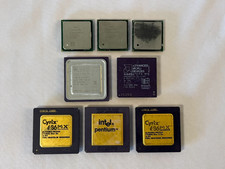 Lot 8 Vintage CPUs Cyrix 6x86MX AMD K6-2 500 Am486 Intel Pentium 90 P4 picture