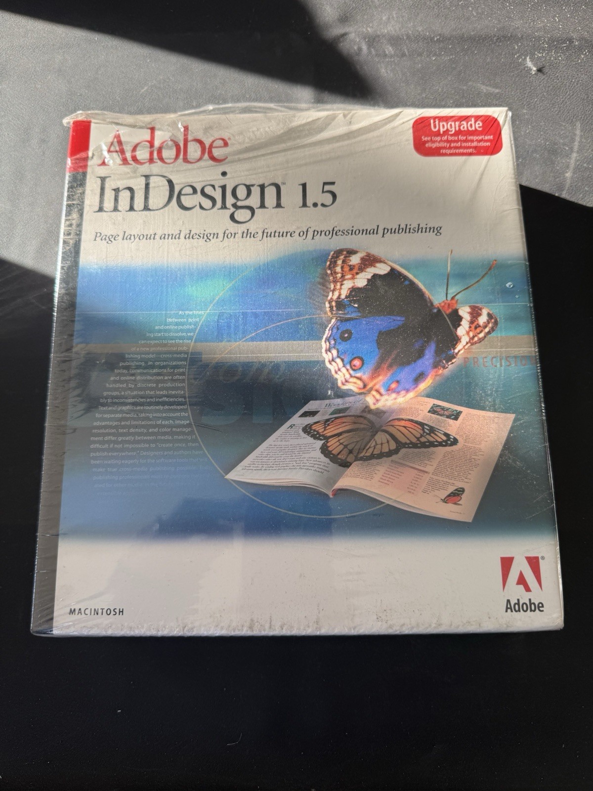 Adobe InDesign 1.5 Macintosh Upgrade Vintage Mac Software Big Box Complete Adobe InDesign 1.5 Macintosh Upgrade Vintage Mac Software Big Box Complete