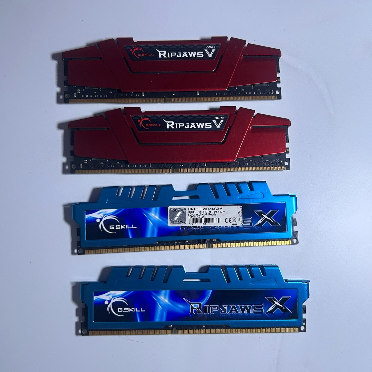 G.Skill Ripjaws 32GB Lot: 16GB DDR4 + 16GB DDR3 (2x8GB Each) - Untested