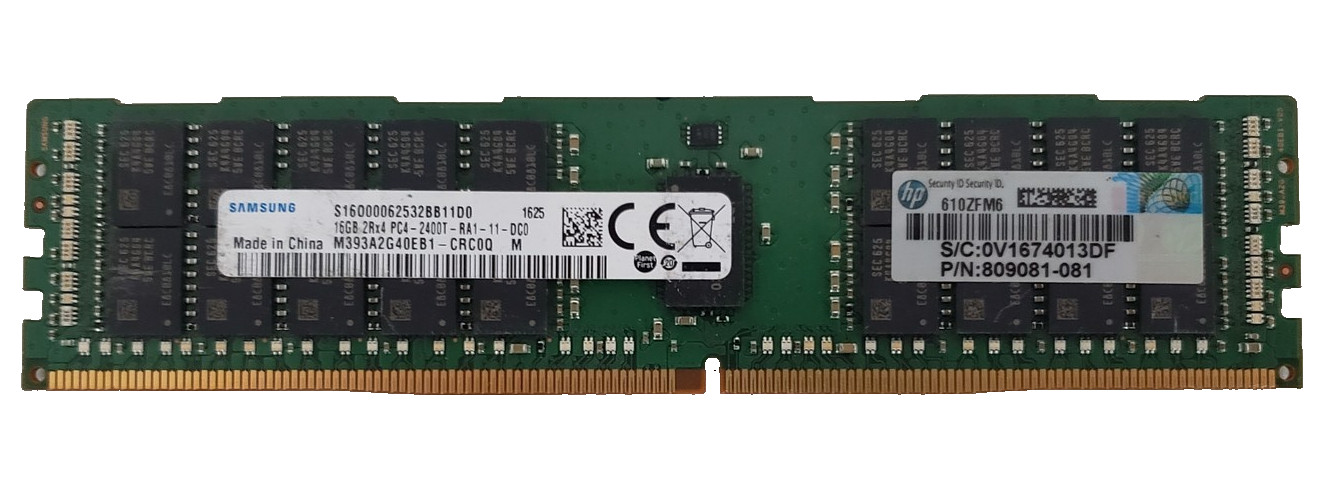 Samsung 16GB PC4-19200T 2Rx4 DDR4-2400 ECC RDIMM Server RAM M393A2G40EB1-CRC0Q.