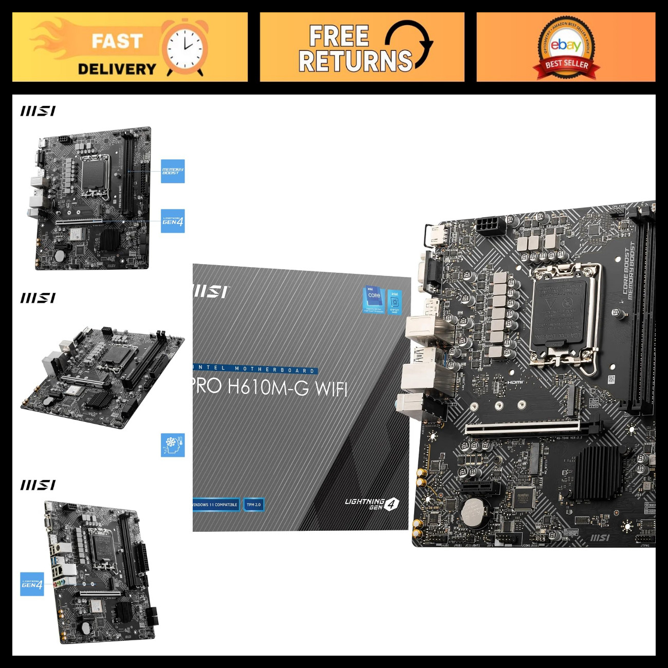 Micro ATX Motherboard LGA 1700, Supports Intel 12th/13th/14th Gen, DDR5 5600MHz, Micro ATX Motherboard LGA 1700, Supports Intel 12th/13th/14th Gen, DDR5 5600MHz,