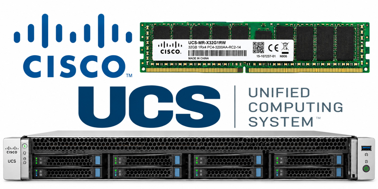Cisco UCS 32GB DDR4-3200 ECC RDIMM 1Rx4 UCS-MR-X32G1RW PC4-3200AA Cisco UCS 32GB DDR4-3200 ECC RDIMM 1Rx4 UCS-MR-X32G1RW PC4-3200AA