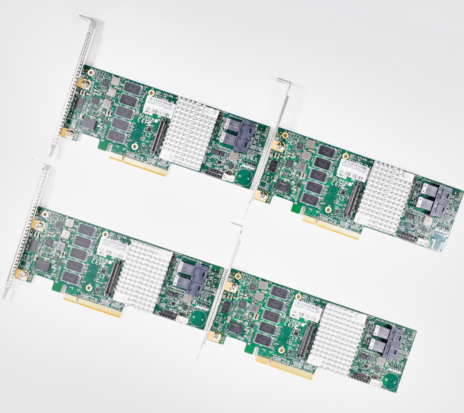 (Lot of 4) Supermicro AOC-S3108L-H8iR 12Gb/s 8-Port SAS Internal Raid Adapter