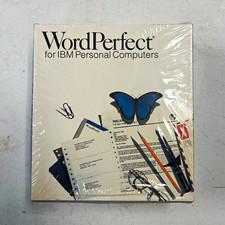 Vintage WordPerfect for IBM Personal Computers Big Box Software - Mint Sealed picture