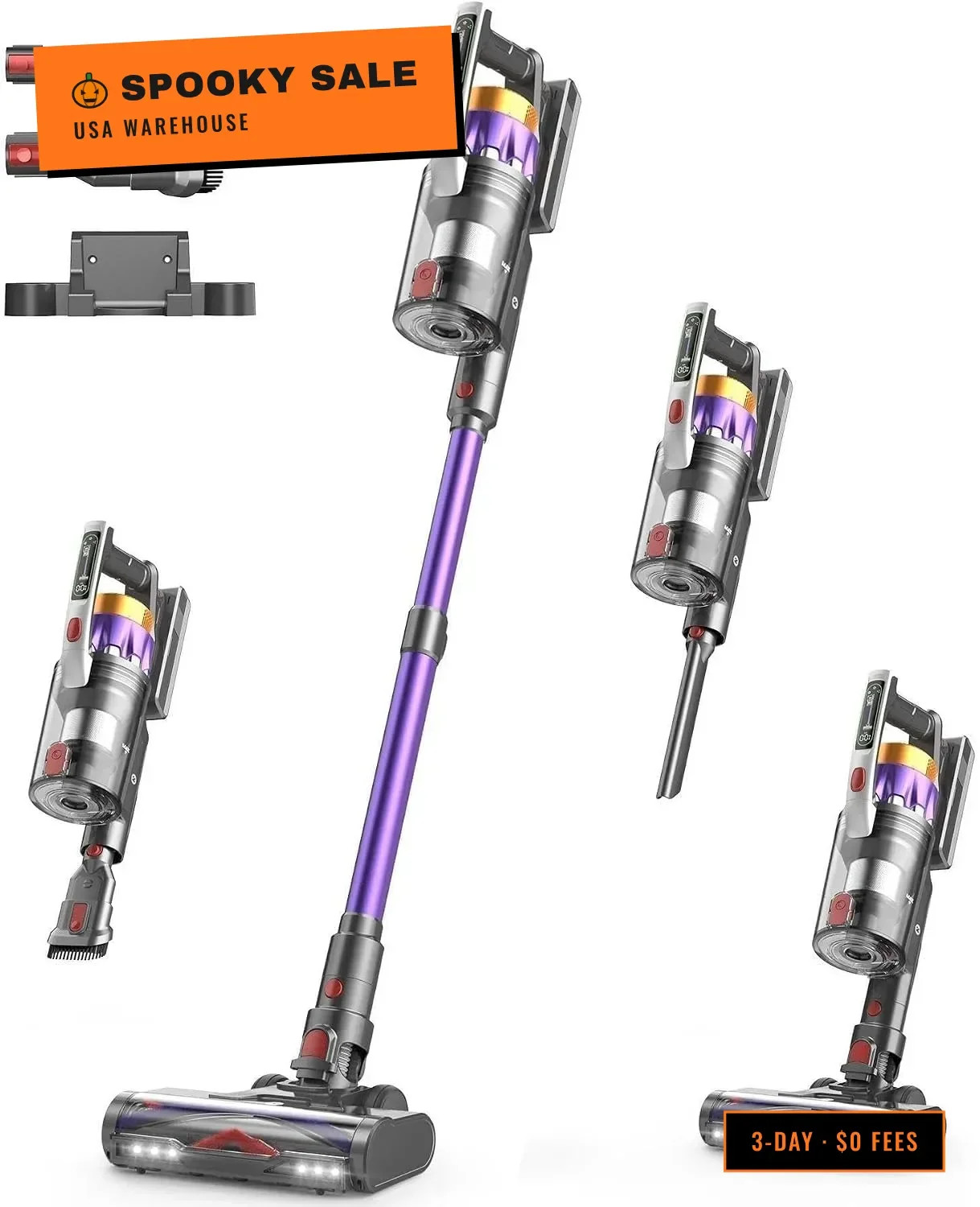 Cordless Vacuum Cleaner, 55KPa Stick Vacuum, 70 Min, Pet Hair