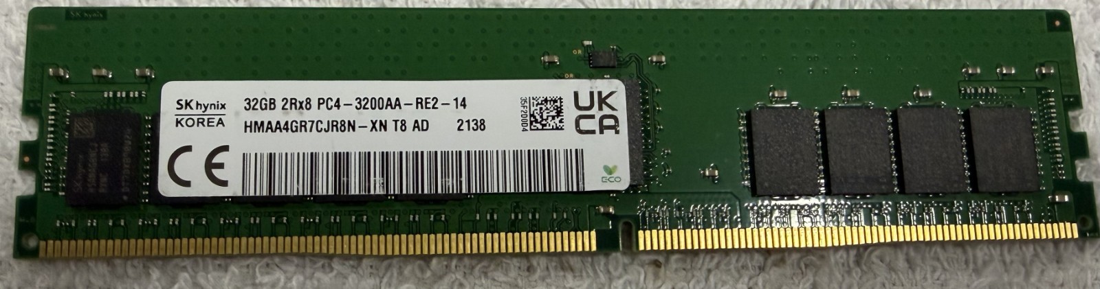 32GB SK Hynix HMAA4GR7CJR8N-XN 2Rx4 PC4-3200AA-RE2-12 ECC RDIMM Server Memory