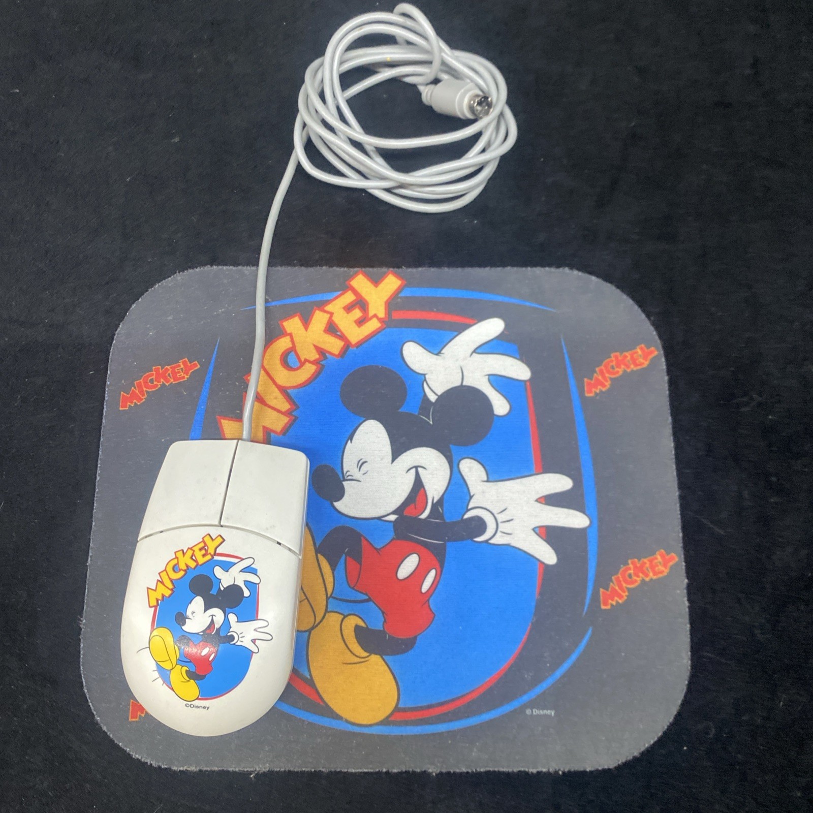 Fellowes Mickey Mouse Disney Vintage 2-Button Computer Mouse W Pad Untested Fellowes Mickey Mouse Disney Vintage 2-Button Computer Mouse W Pad Untested