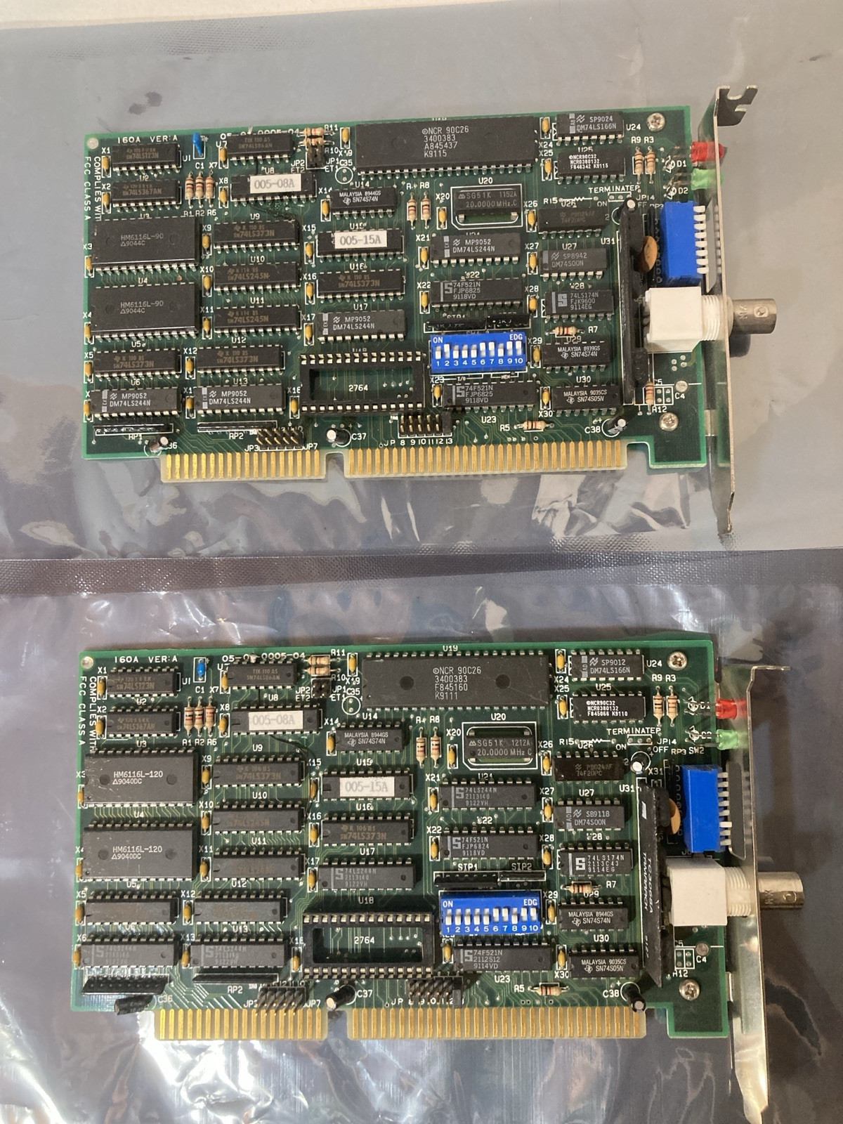 Vintage 2x 05 01 0005 04, 160A ISA ARCNET CARD BNC INTERFACE Industrial ...