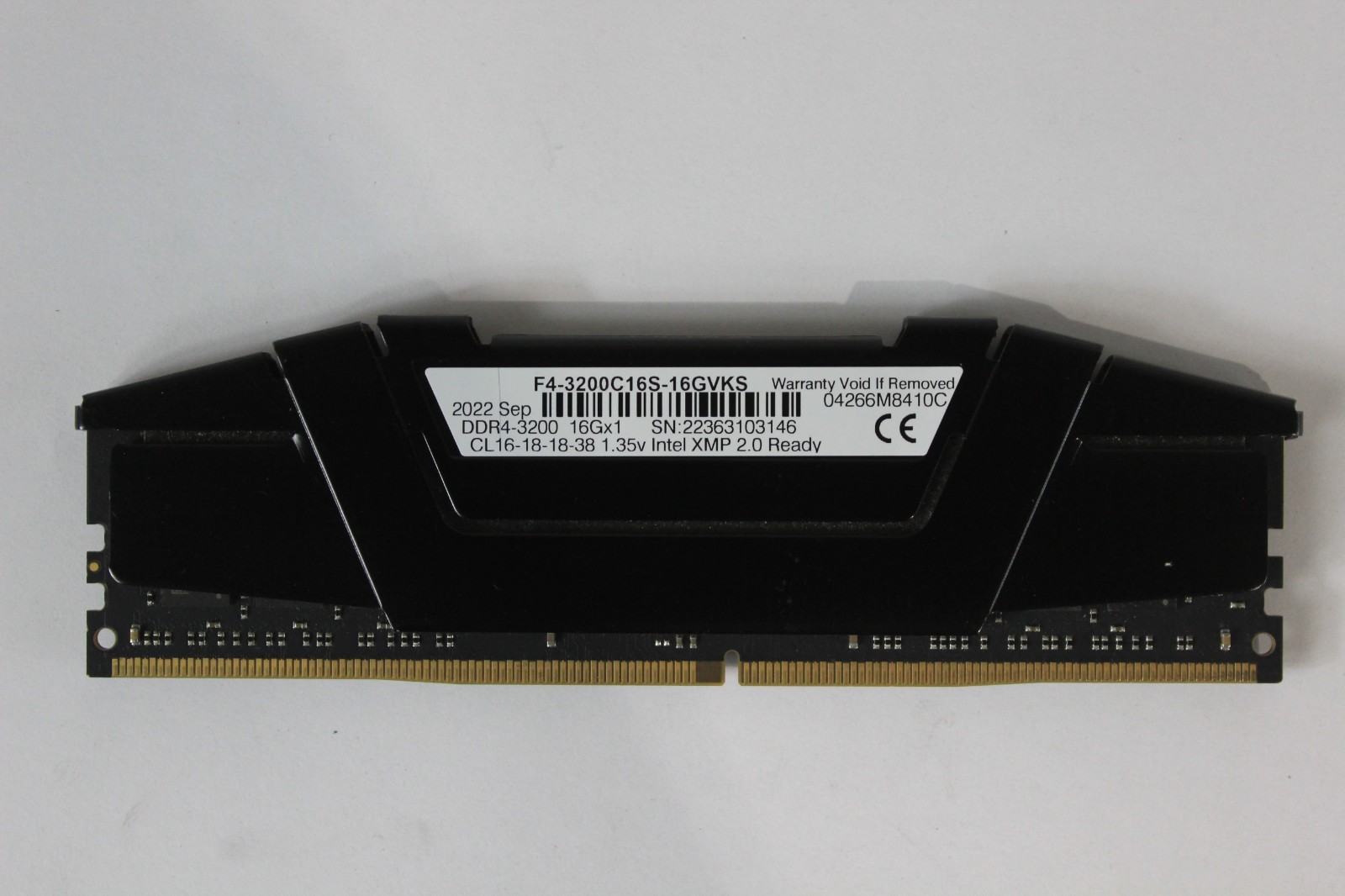 G.SKILL Ripjaws V 16GB (1x16GB) DDR4 RAM 3200MHz DIMM F4-3200C16S-16GVKS G.SKILL Ripjaws V 16GB (1x16GB) DDR4 RAM 3200MHz DIMM F4-3200C16S-16GVKS