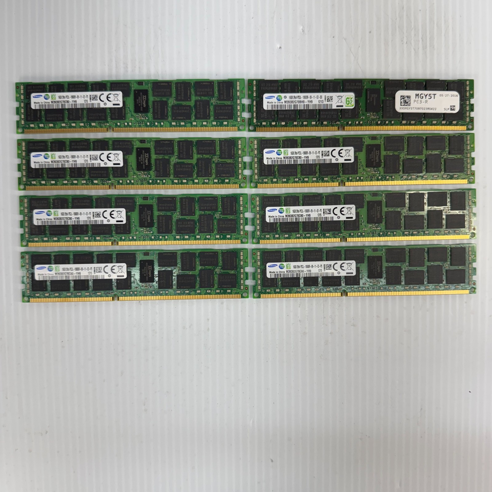 Lot of 8 Samsung 16GB 2Rx4 PC3L-10600R DDR3 ECC M393B2G70CB0-YH9 Server Memory Lot of 8 Samsung 16GB 2Rx4 PC3L-10600R DDR3 ECC M393B2G70CB0-YH9 Server Memory