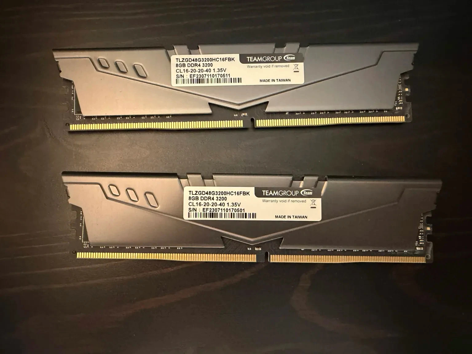 Team T-FORCE VULCAN Z 16GB 2x8GB DDR4 RAM 3200MHz TLZGD48G3200HC16FBK
