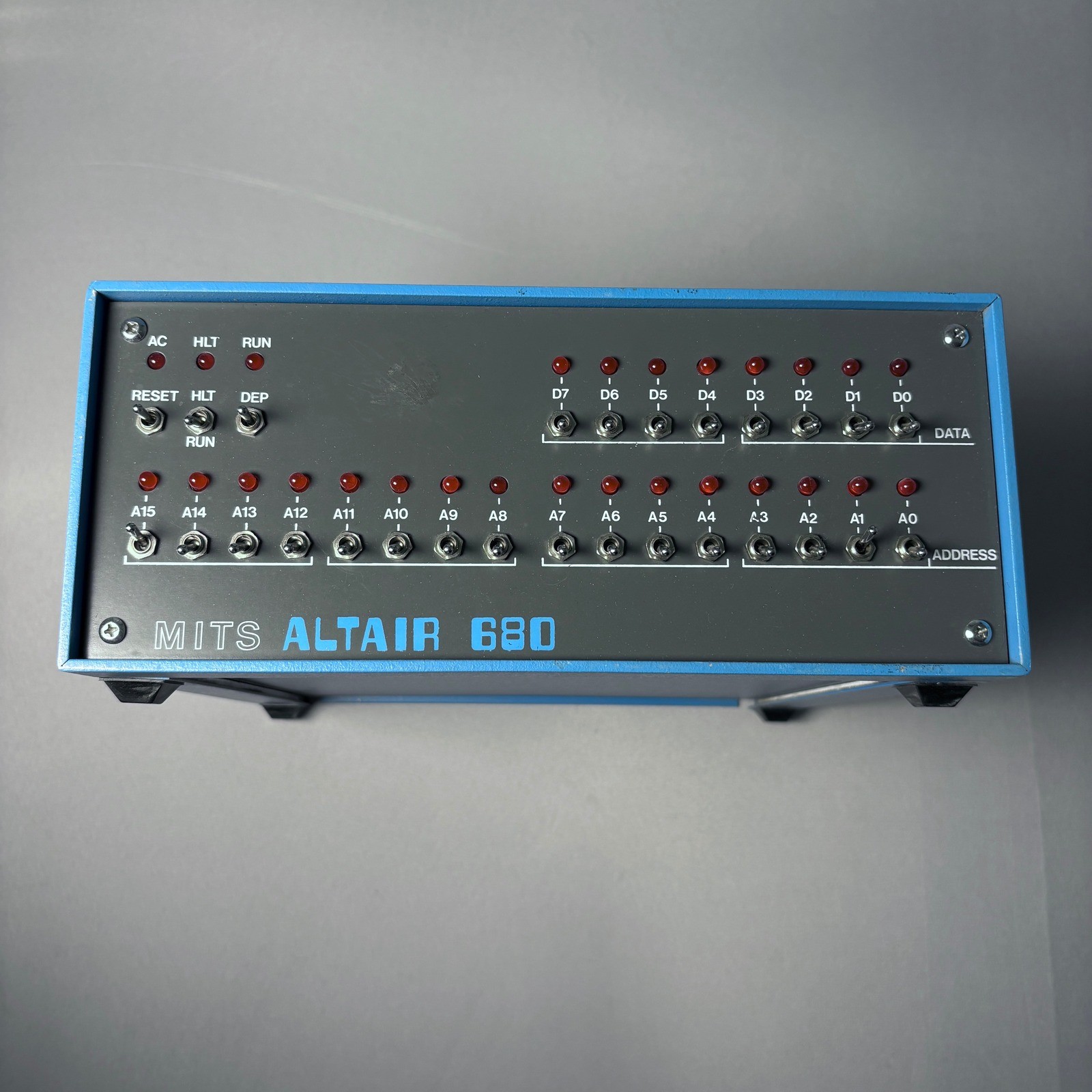 Vintage MITS Altair 680 Computer Case Outer Casing Front Panel Only Blue Gray Vintage MITS Altair 680 Computer Case Outer Casing Front Panel Only Blue Gray