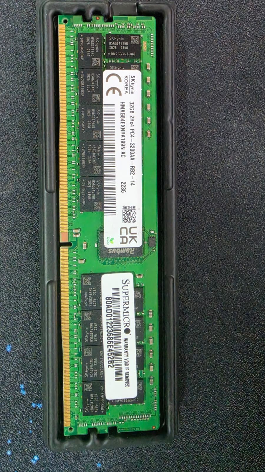 SK Hynix 64GB (2x32GB) DDR4 3200 ECC RDIMM HMAG84EXNRA199N Server RAM