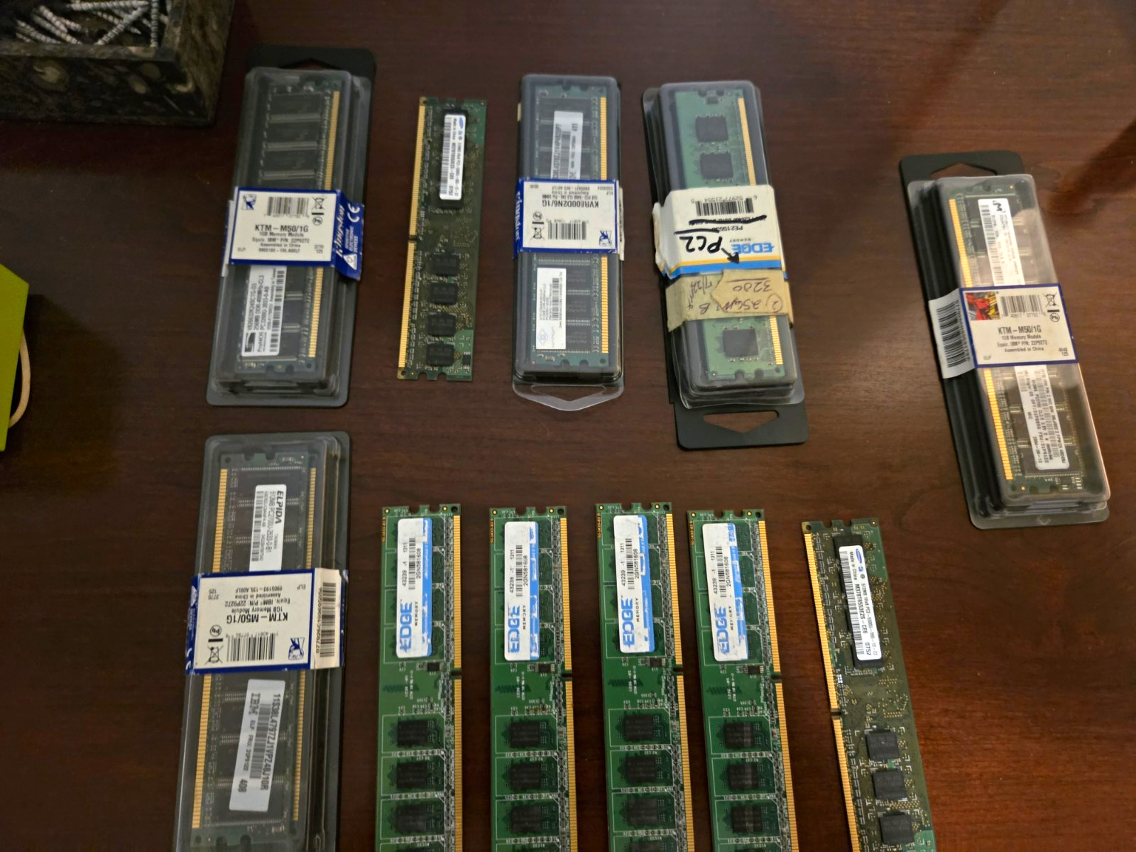 all untested Mixed Brand Desktop RAM DIMM Lot 1GB PC2-5300 ECC KTM-M50/1G + MPNs all untested Mixed Brand Desktop RAM DIMM Lot 1GB PC2-5300 ECC KTM-M50/1G + MPNs
