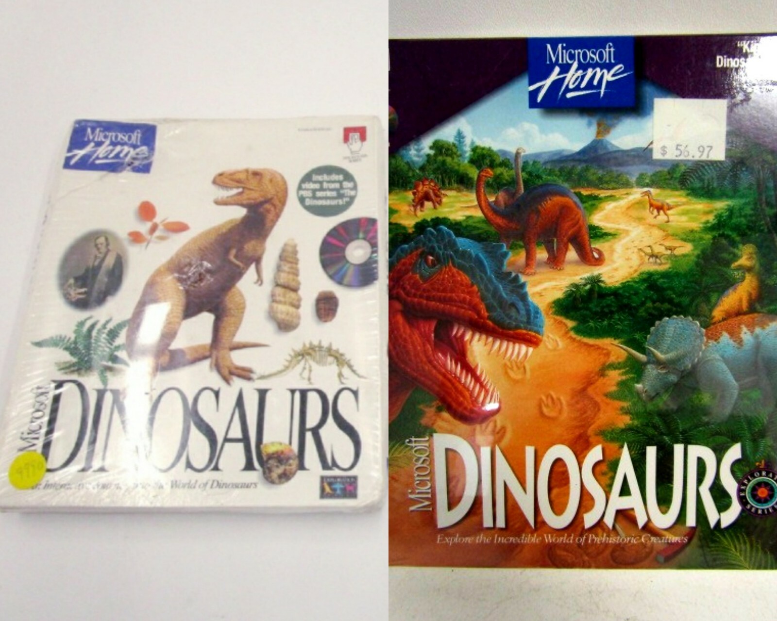 Vintage 1993 & 1994 Microsoft Home DINOSAURS PC Mac Game Software CD-Rom NEW Vintage 1993 & 1994 Microsoft Home DINOSAURS PC Mac Game Software CD-Rom NEW