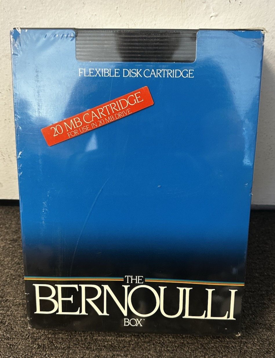 Vintage  Iomega 20 MB Bernoulli Box Flexible Disk Cartridge New Sealed Free SHP