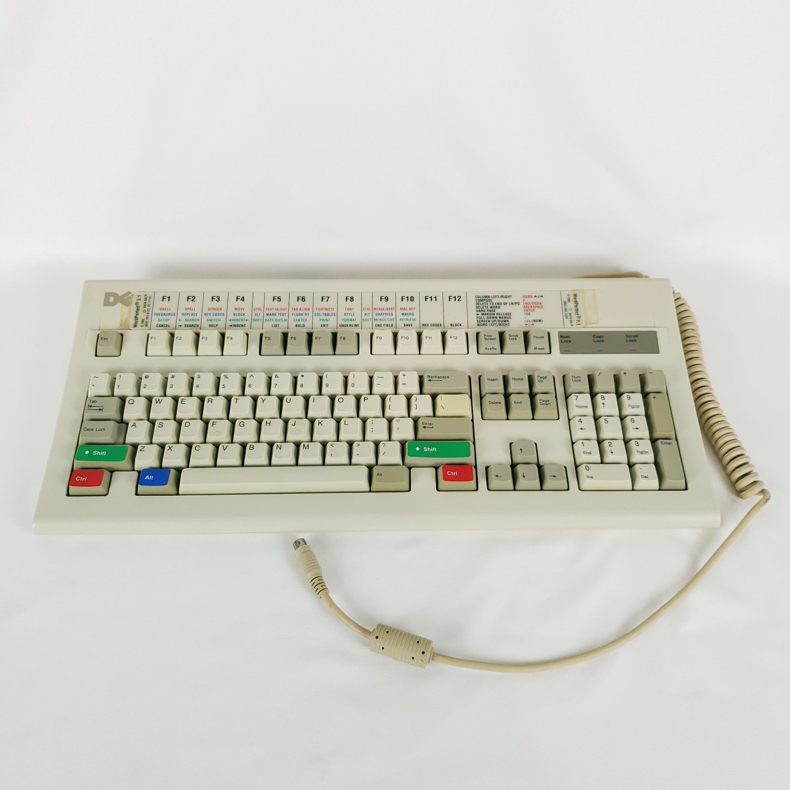 Vintage Dell Keyboard & Word Perfect Overlay Membrane Rubber Dome Beige UNTESTED Vintage Dell Keyboard & Word Perfect Overlay Membrane Rubber Dome Beige UNTESTED
