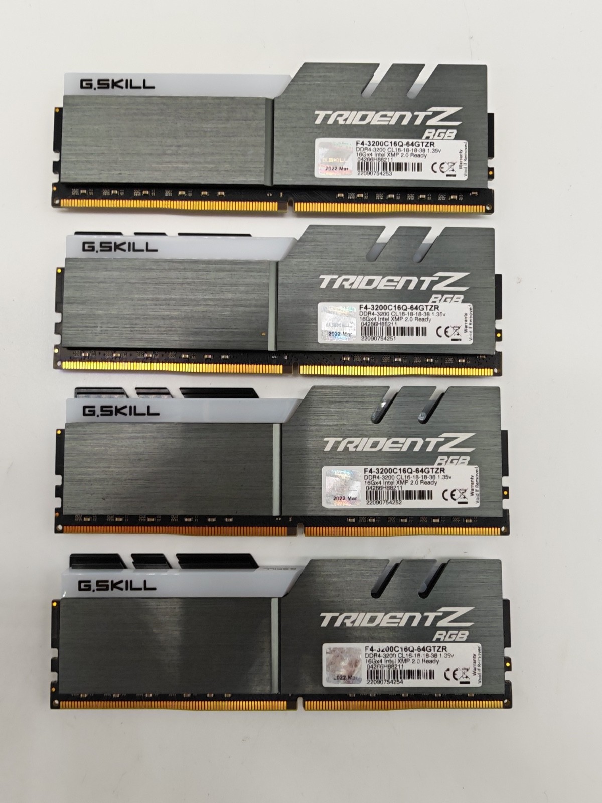 G-Skill TridentZ DDR 4 RAM CL-16 F4-3200C16Q 64GB (4x16) RGB VAT shown G-Skill TridentZ DDR 4 RAM CL-16 F4-3200C16Q 64GB (4x16) RGB VAT shown