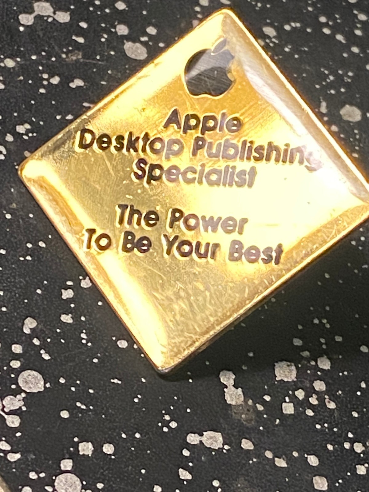 Rare Apple Desktop Publishing Specialist Lapel Pin Vtg Employee Macintosh #1