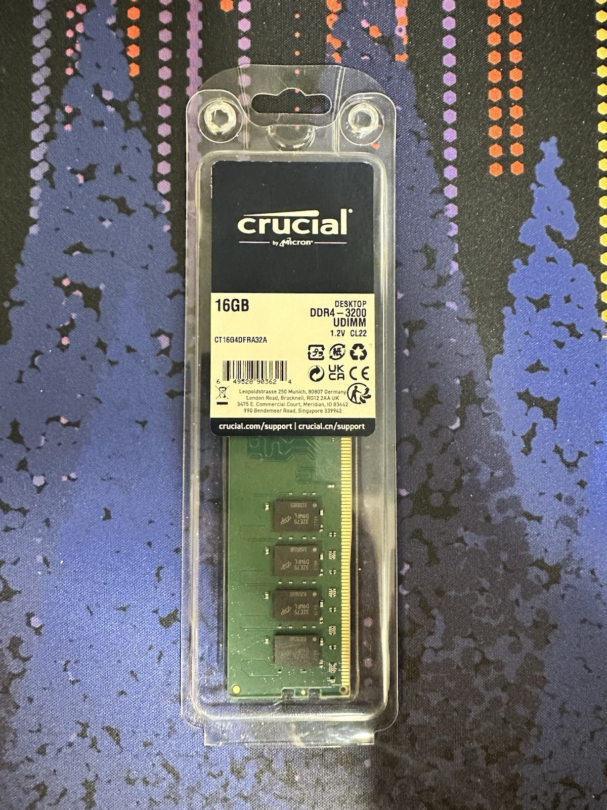 Crucial 16GB DDR4-3200 UDIMM Desktop RAM CT16G4DFRA32A