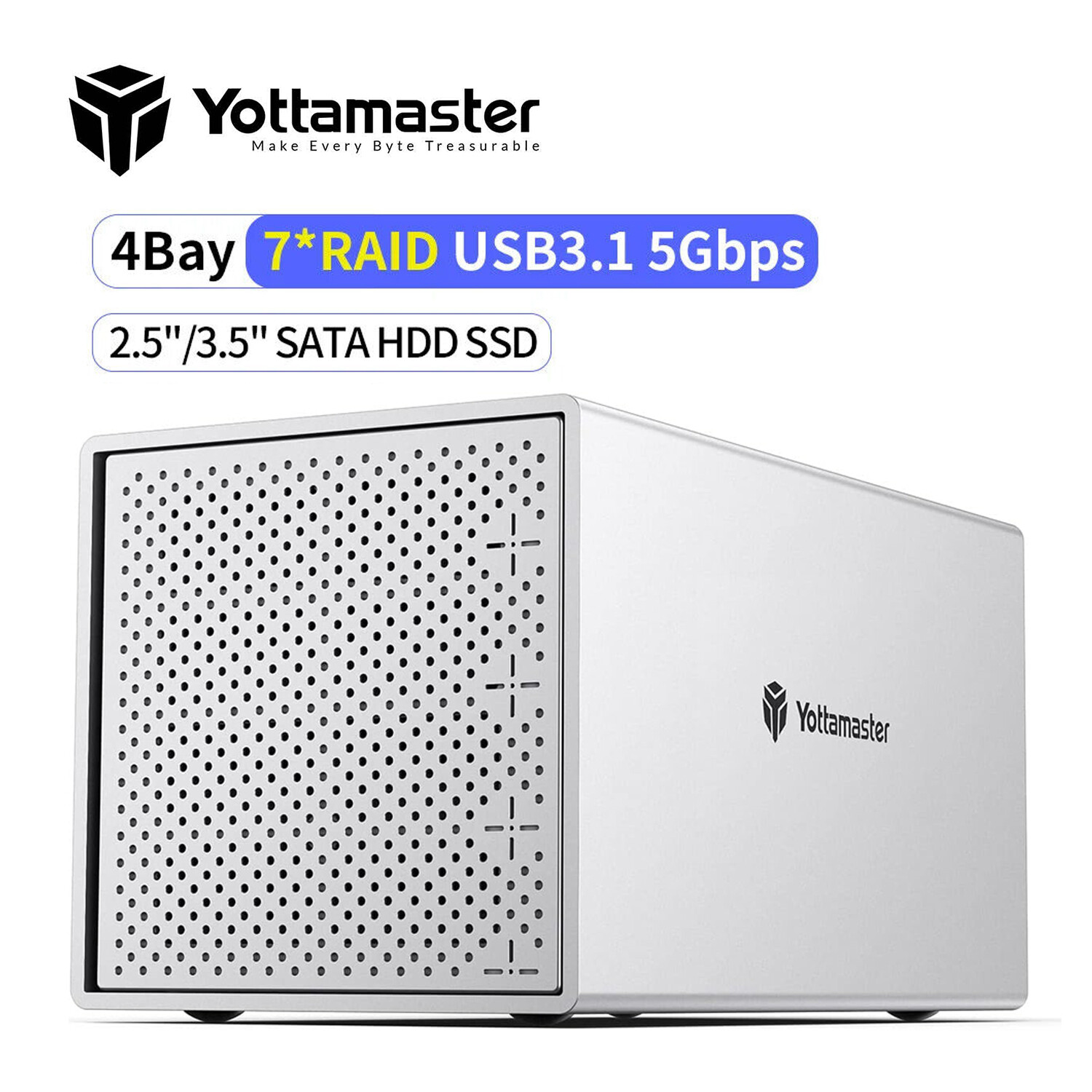 4 Bay RAID Type C Hard Drive Enclosure External For 2.5“ 3.5