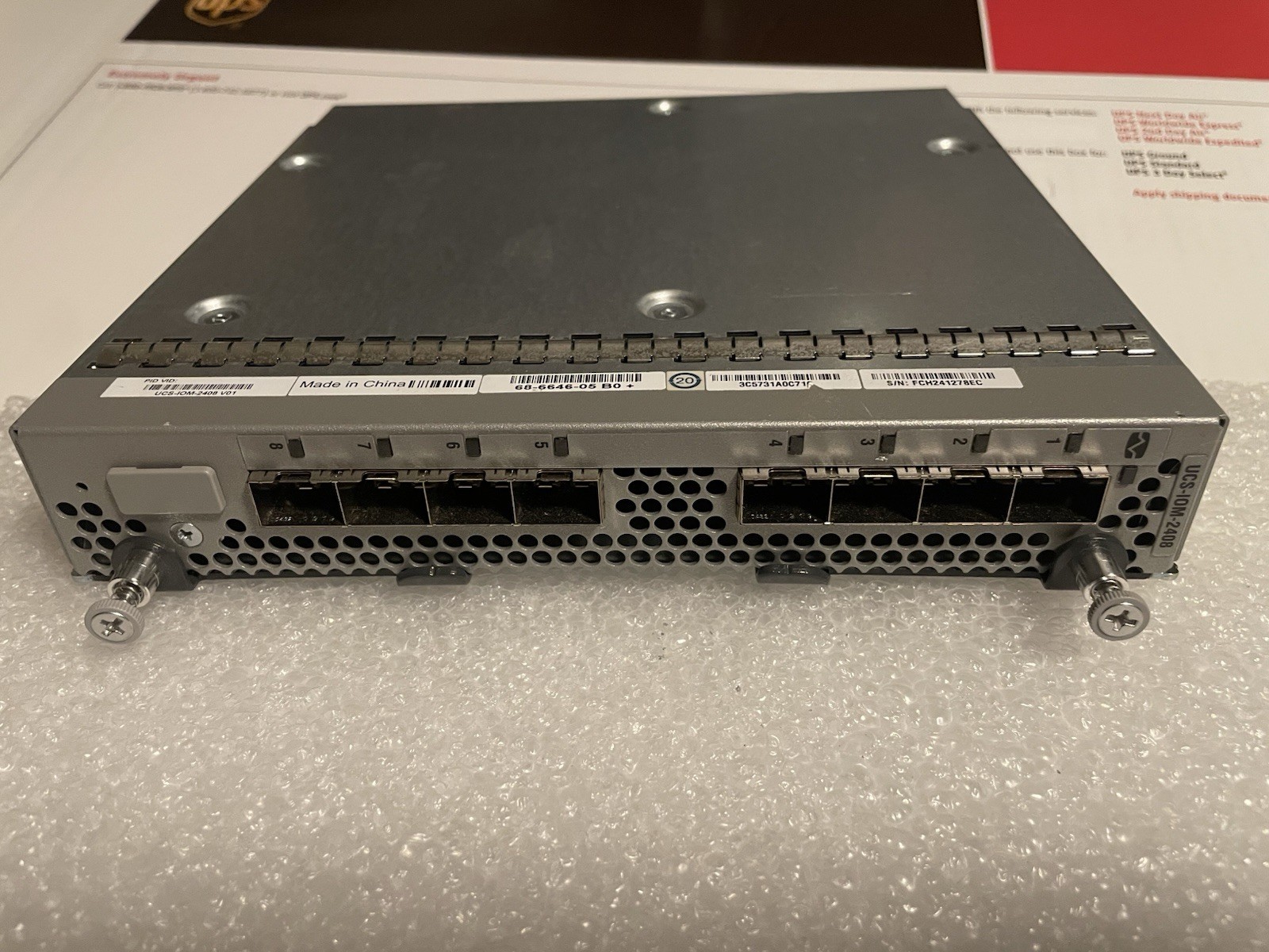 Working *Lightly damaged* Cisco UCS-IOM-2408 Module 8 External Ports (#3 unit)