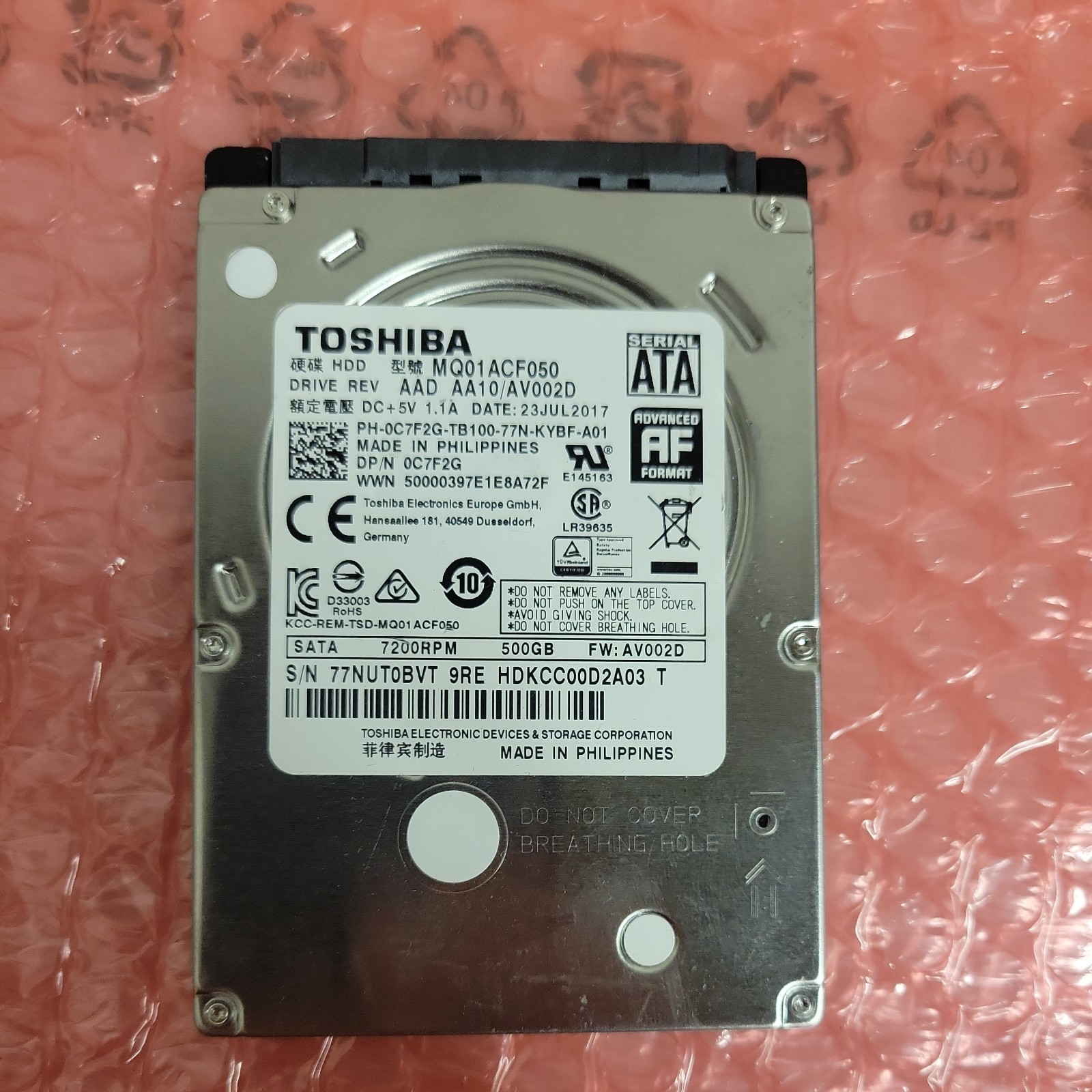 500GB HDD 2.5\