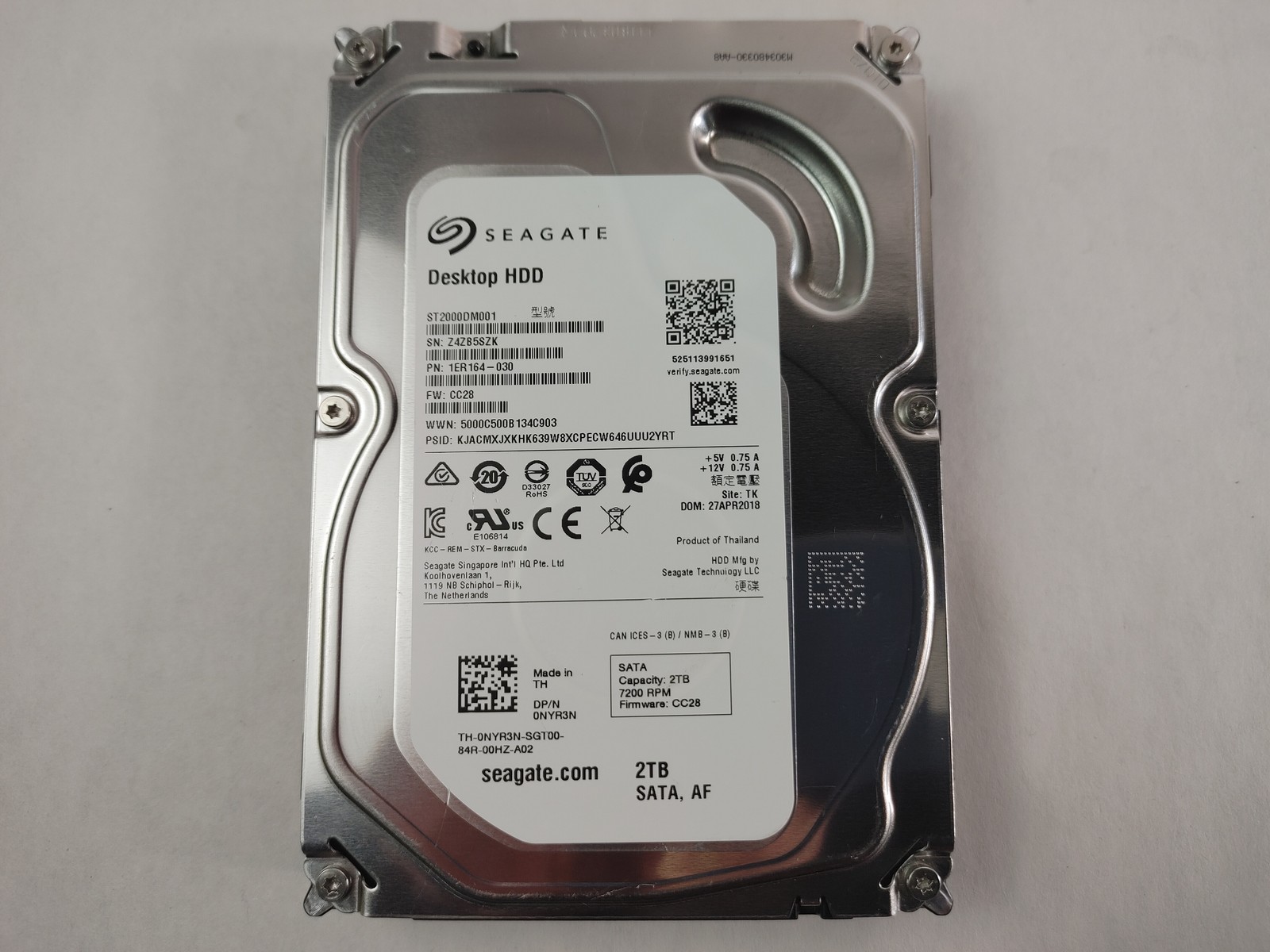 Seagate ST2000DM001 2 TB 3.5 in SATA III Desktop Hard Drive Seagate ST2000DM001 2 TB 3.5 in SATA III Desktop Hard Drive