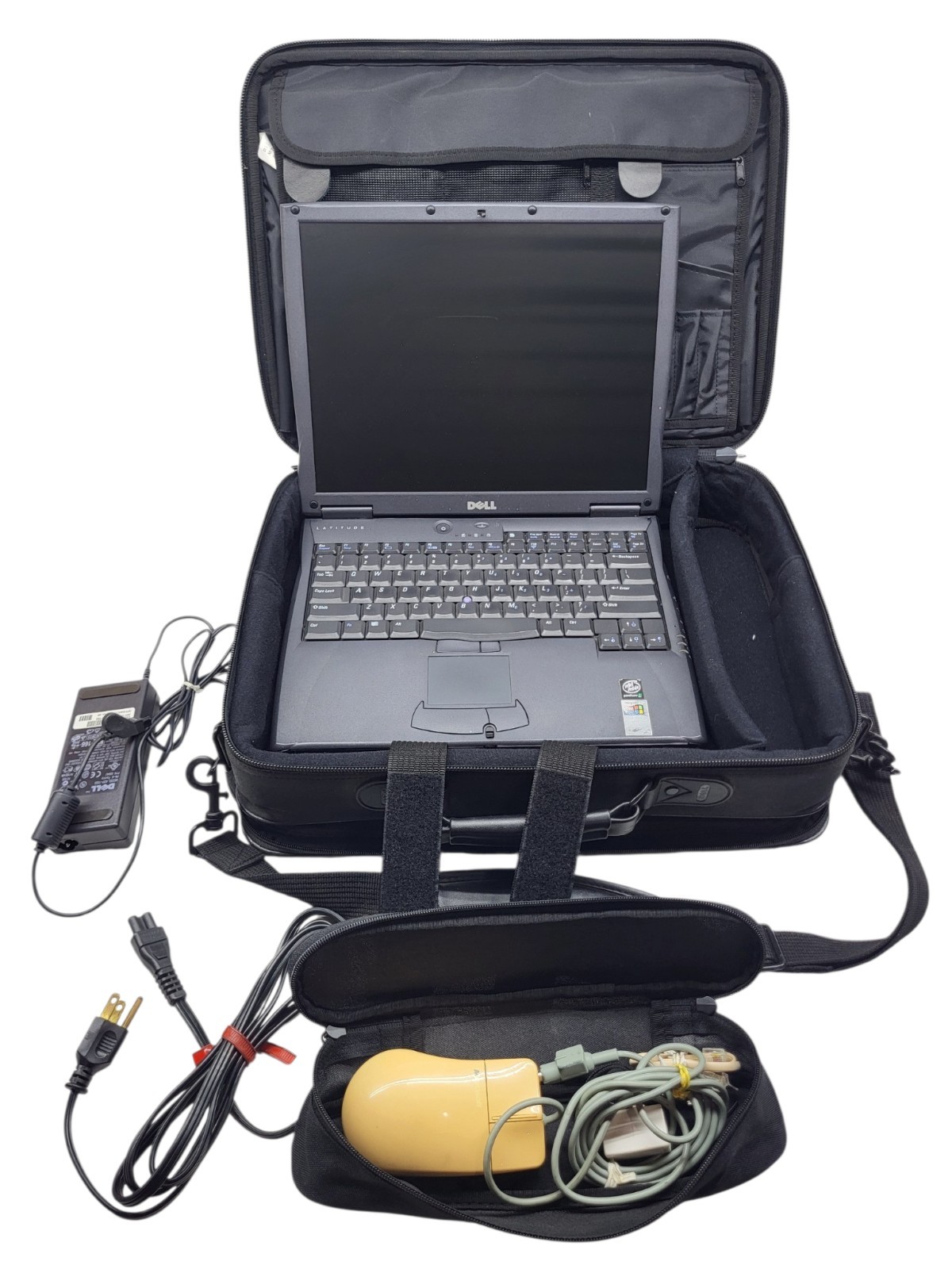 Dell Latitude C600 Vintage Laptop 12GB HDD 8MB RAM Mouse Case Power Cord