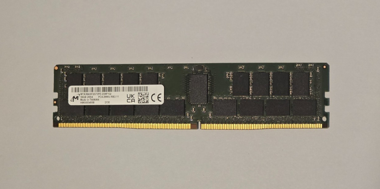 Micron 16GB DDR4-2666V PC4-21300 REG ECCServer RAM Memory MTA36ASF2G72PZ-2G6F1QI Micron 16GB DDR4-2666V PC4-21300 REG ECCServer RAM Memory MTA36ASF2G72PZ-2G6F1QI